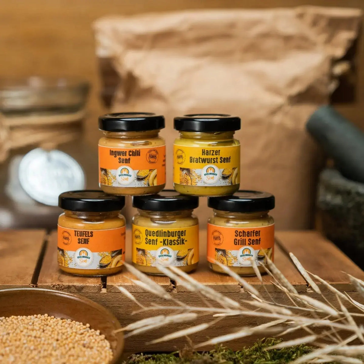 🔥 Grillmeister - Probier - Set – Scharf & Würzig (5 × 45 ml) - senf - shop.com
