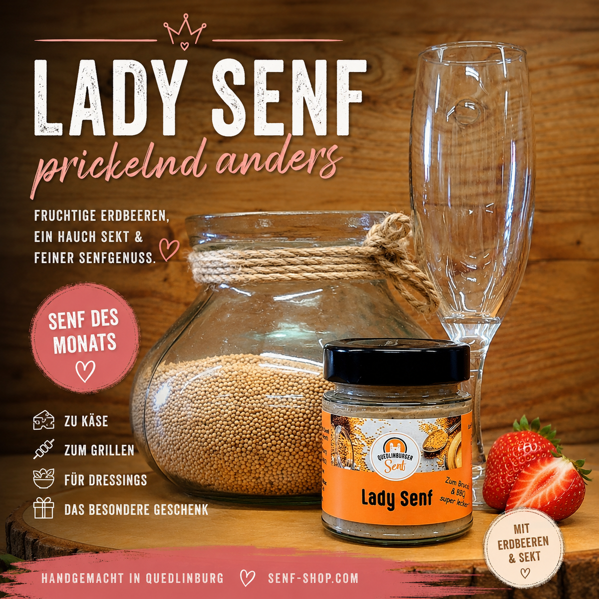 Lady-Senf mit Erdbeer