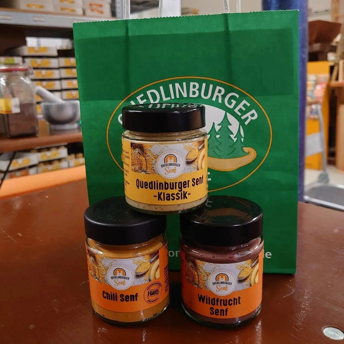 Geschenk Tüte mit 3x Senf - senf - shop.com