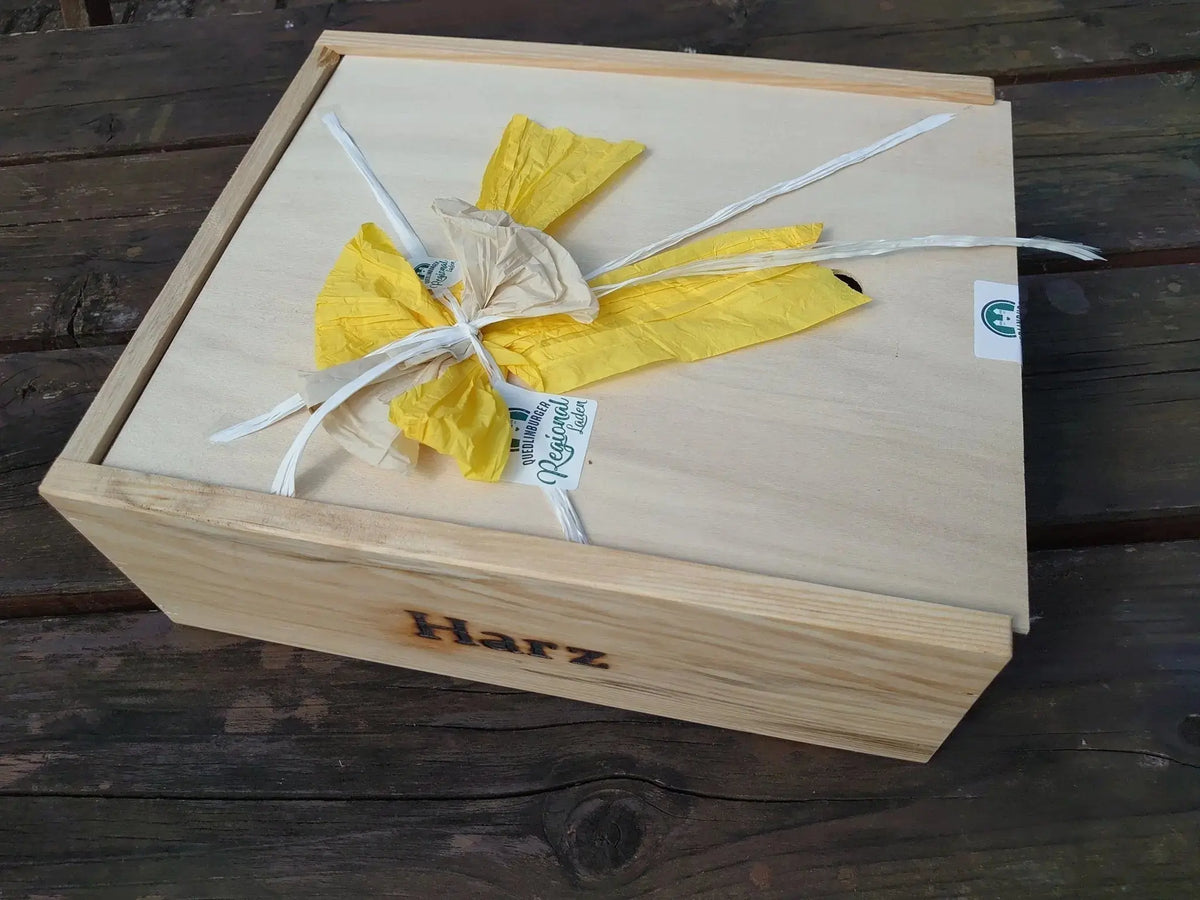Harzer Picknick - Kiste – nachhaltiges Geschenk mit regionalen Spezialitäten - senf - shop.com