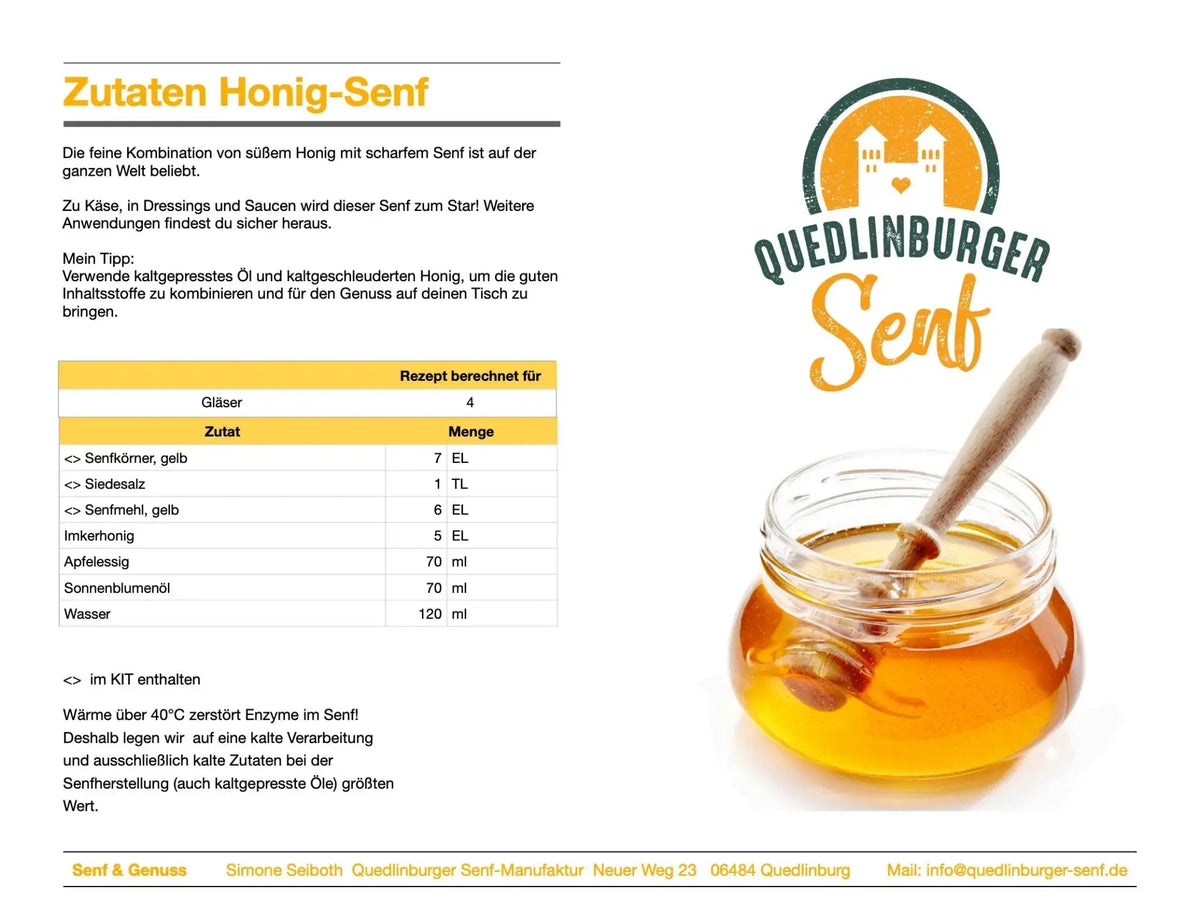 Honig - Senf Rezept - senf - shop.com